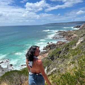 Banana Republic Blue and Purple watercolor halter